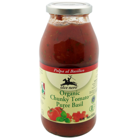 Alce Nero Organic Tomato Puree Basil 500g